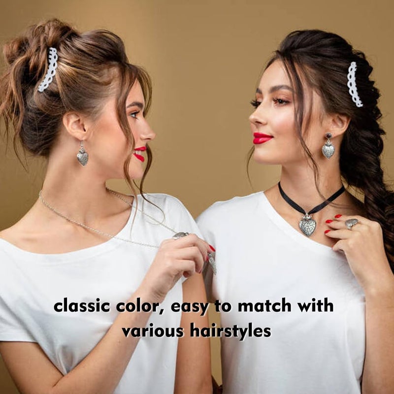 Cinaci 30 Pieces Clear White French Twist Water Wave Plastic Hair Side Combs Slides with 11 Teeth Wedding Brides Veil Combs Hair Accessories for Women Girls - Image 3